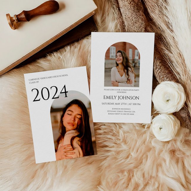 Invitation Élégant Boho Arch Graduation (Créateur téléchargé)