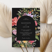 Elégant Boho Black Dutch Floral Mariage