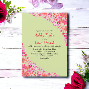 Invitation Elégant Boho Country Sage Green Floral Mariage