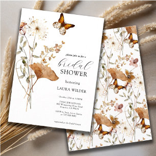 Invitation Elegant Boho Fleur sauvage Fête des mariées