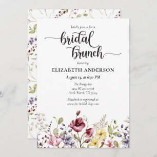 Invitation Elegant Boho Fleur sauvage Fête des mariées Brunch