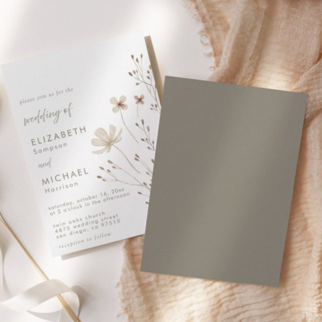 Invitation Élégant Boho Fleur sauvage Floral Mariage (Créateur téléchargé)