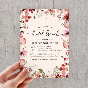 Invitation Elégant Boho Floral Bridal Brunch Douche