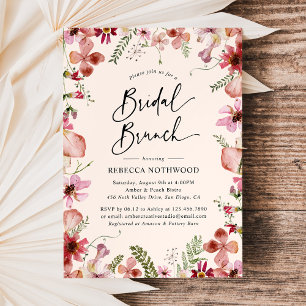 Invitation Elégant Boho Floral Bridal Brunch Douche