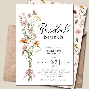 Invitation Elégant Boho Floral Fleur sauvage Brunch nuptial
