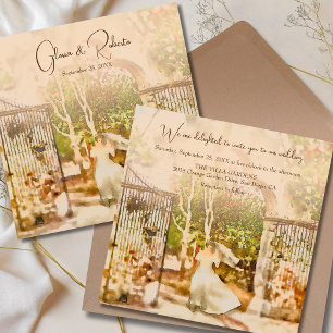 Invitation Elegant Boho Hacienda Garden Mariage mexicain