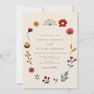 Invitation Élégant Boho Hygge Floral Photo Mariage