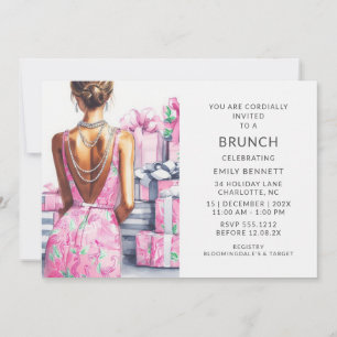 Invitation Élégant Boho Pink Brunch
