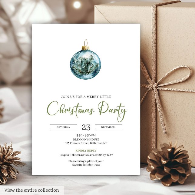 Invitation Elegant Boho Rustic Pine Wreath Christmas Dinner  (Elegant Boho Rustic Pine Wreath Christmas Dinner Card)