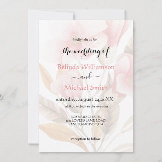 Invitation Élégant Boho Rustique Mariage Floral