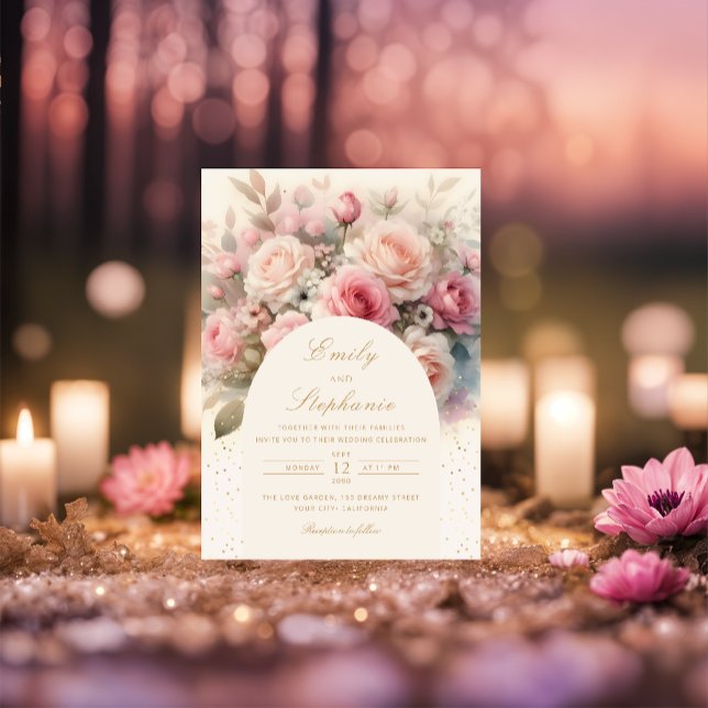 Invitation Élégant Boho Spring Blush Floral Mariage (Créateur téléchargé)