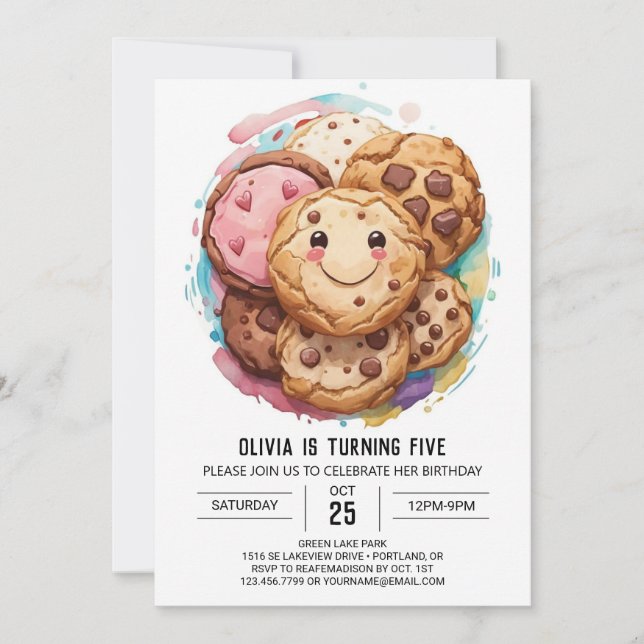 Invitation Élégant Boho Sprinkies Cookies Anniversaire (Devant)