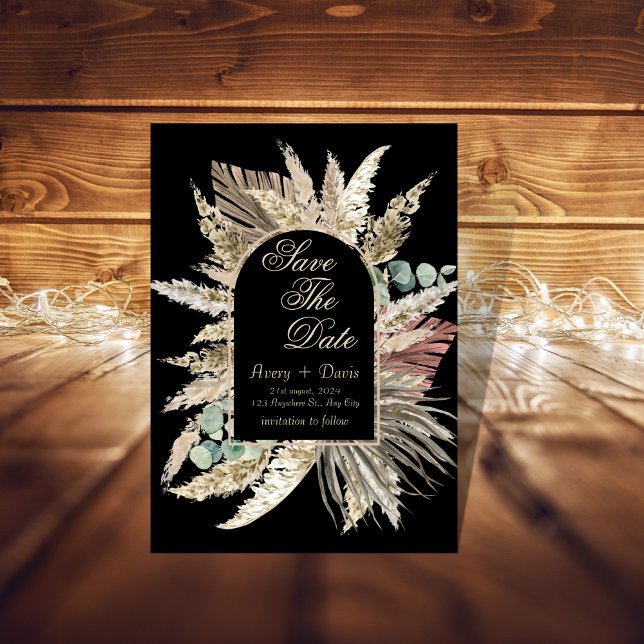 Invitation Elégant boho terracotta moderne enregistrer la dat (Créateur téléchargé)