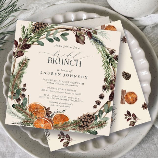Invitation Élégant Boho vert Citrus automne nuptiale Brunch (Bridal Brunch Invitation!)