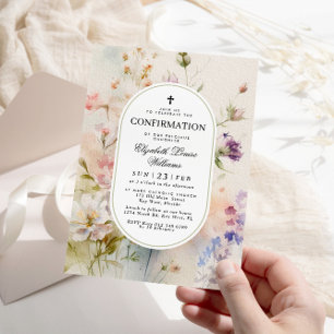Invitation Elégant Boho Watercolor Fleurs sauvages Confirmati