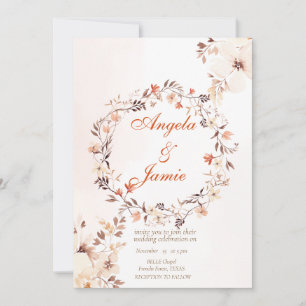 INVITATION ELÉGANT BOHO WATERCOLOR FLORAL MARIAGE