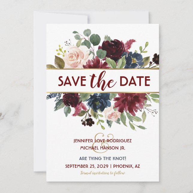 Invitation Elegant Boho Wedding Enregistrer la date (Devant)