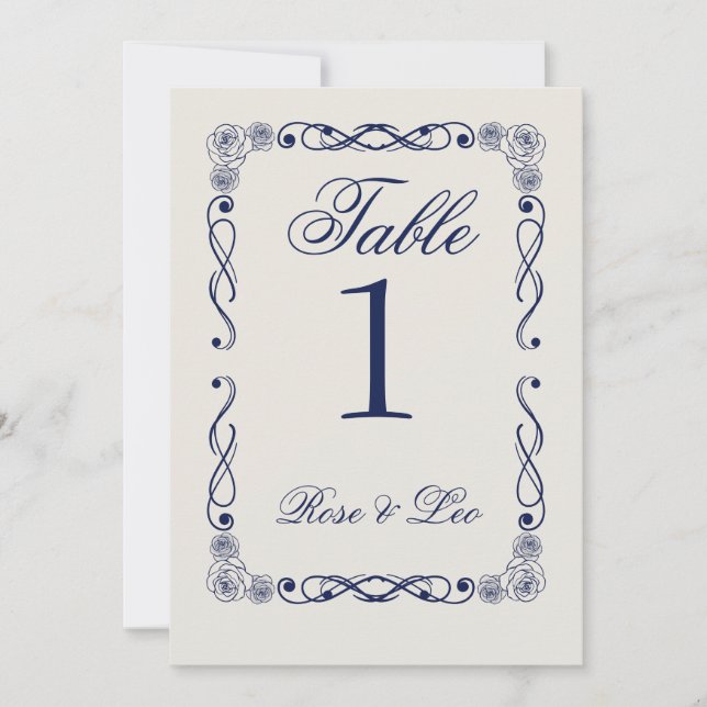 Invitation Elegant Boho Wedding Table Number | Old Money  (Devant)