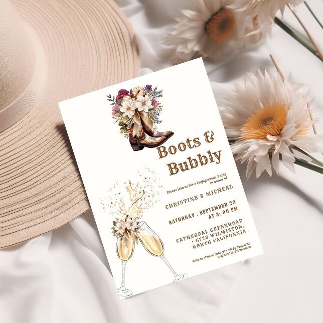 Invitation Elegant Boho Western Cowboy Engagement Party (Créateur téléchargé)