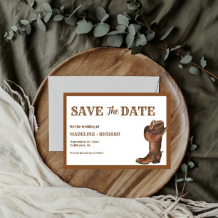 Invitation Elegant Boho Western Cowboy Wedding Enregistrer la