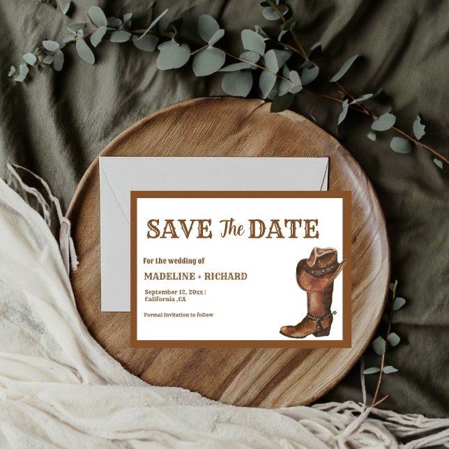 Invitation Elegant Boho Western Cowboy Wedding Enregistrer la (Créateur téléchargé)