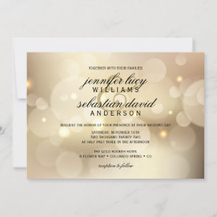 Invitation Elégant Bokeh Bokeh Light Chic Mariage