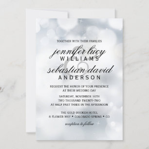 Invitation Élégant Bokeh Silver Light Chic Mariage