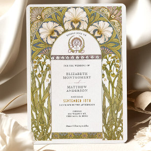 Invitation Élégant Botanique Art Nouveau Floral Mariage