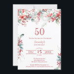Invitation Elégant Botanique de Berry d'hiver 50e anniversair<br><div class="desc">Invitation vos invités à une fête spéciale d'hiver ou de Noël avec cette élégante fraise rouge et feuillage vert sauge design floral. Des baies rouges profondes sont nichées dans des feuilles et des branches. Le texte rouge ajoute à l'humeur festive. Cet article fait partie de la collection de baies d'hiver....</div>