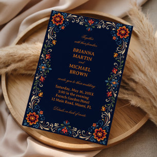 Invitation Élégant Botanique Folklorique Mexicain Vintage