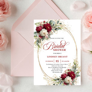 Invitation Élégant Bourgeois Blanc Floral Doré Mariage Fête