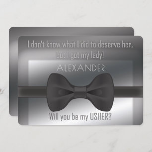 Invitation Élégant Bowtie De Mariage Serez-Vous Mon Usher