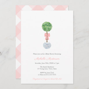 Invitation Élégant Boxwood Ginger Jar Petit Baby shower fille