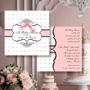 Invitation Élégant bracelet à ruban rose français