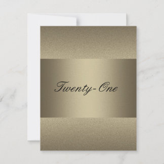Invitation Elégant bronze Pewter Metal Noir 21e anniversaire