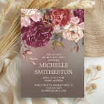 Invitation Élégant Brown Bourgogne ivoire floral 50e annivers<br><div class="desc">Elégante invitation à la fête du 50e anniversaire brun pour les femmes avec des fleurs d'aquarelle bordeaux et ivoire et de la verdure. Contactez-moi pour obtenir de l'aide sur la personnalisation ou pour demander l'appariement ou la coordination des produits Zazzle.</div>