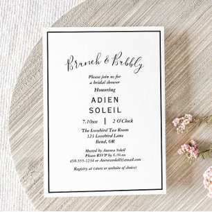 Invitation Élégant Brunch Moderne Et Fête des mariées Bubbly