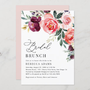 Invitation Élégant Brunch nuptial floral
