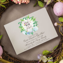 Elégant Bunny Floral Wreath Brunch & Egg Hunt