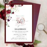 Invitation Elégant Burgundy Blush Floral 50e Anniversaire<br><div class="desc">Dites bonjour à votre 50ème en style avec cette Elégante Burgundy Blush Floral Script 50ème Anniversaire Invitation! Doté d'un bouquet exquis de fleurs roses et bordeaux et d'une végétation botanique, cette carte luxuriante donne le ton parfait pour votre fête spéciale. L'élégante calligraphie à lettres à la main offre sophistication et...</div>