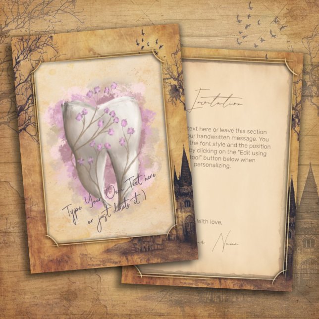 Invitation Élégant cadeau dentaire Vintage à l'ancienne (Créateur téléchargé)