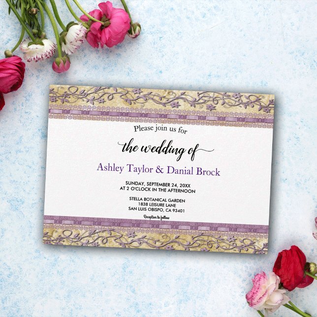 Invitation Elégant Cadre Chic Luxe Script Mariage formel (Créateur téléchargé)