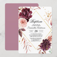 Elégant cadre Or Floral Rouge & Rose