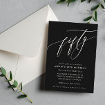 Invitation ELEGANT Calligraphie chic 50e anniversaire noir bl<br><div class="desc">par kat massard / WWW.SIMPLYSWEETPAPERIE.COM Aimez le design,  mais aimeriez voir quelques changements - un autre jeu de couleurs,  un produit,  ajouter une photo ou adapté pour une autre occasion - pas de souci contactez-moi,  kat@simplysweetPAPERIE.com Je suis heureux de vous aider!</div>
