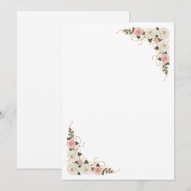 Invitation Elegant Camellia Floral Wedding Background (Devant / Derrière)