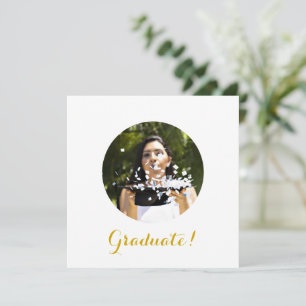 Invitation Élégant Carré photo de la fête de graduation