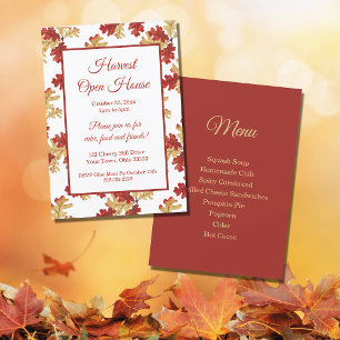 Invitation Elegant Cas de Foliage Harvest Leaves Open House