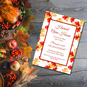 Invitation Elegant Cas de Foliage Harvest Leaves Open House
