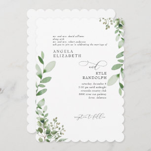 Invitation Elégant Cascadé de verdure Mariage Scalloped