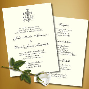 Invitation Élégant catholique Mariage religieux